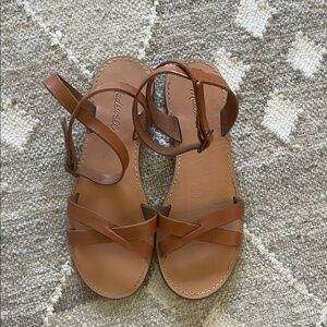Madewell Tan Leather Strappy Sandals